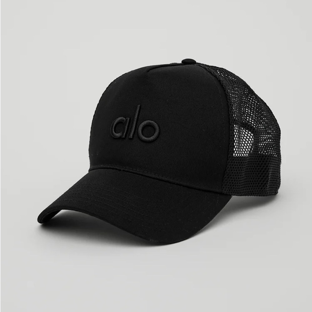 ALO Yoga Black Mesh Baseball Cap - Men's Everyday Trucker